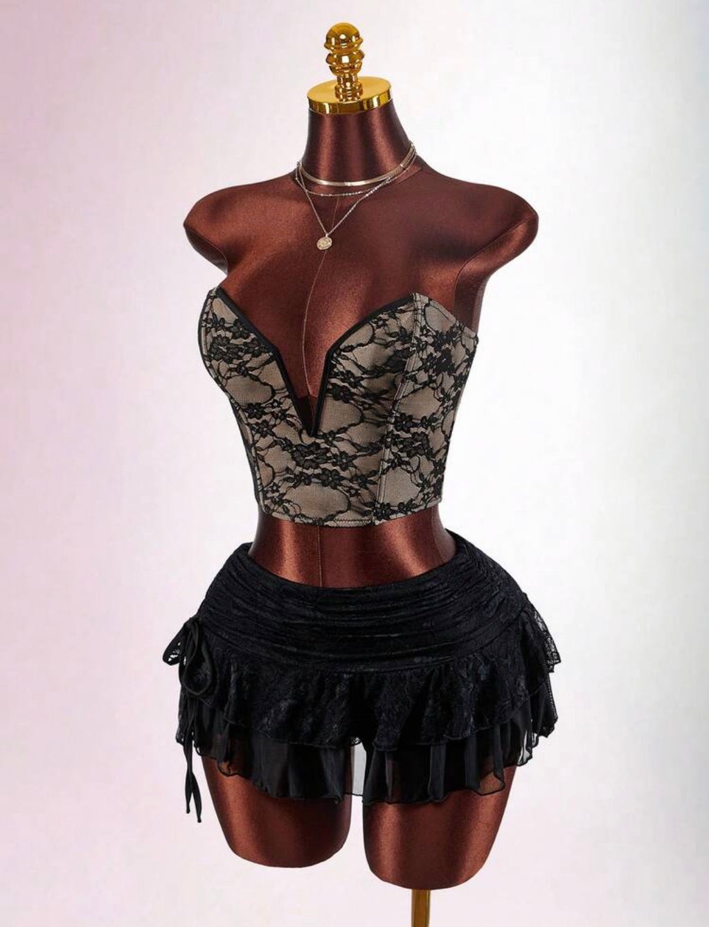 Black Lace Corset Top