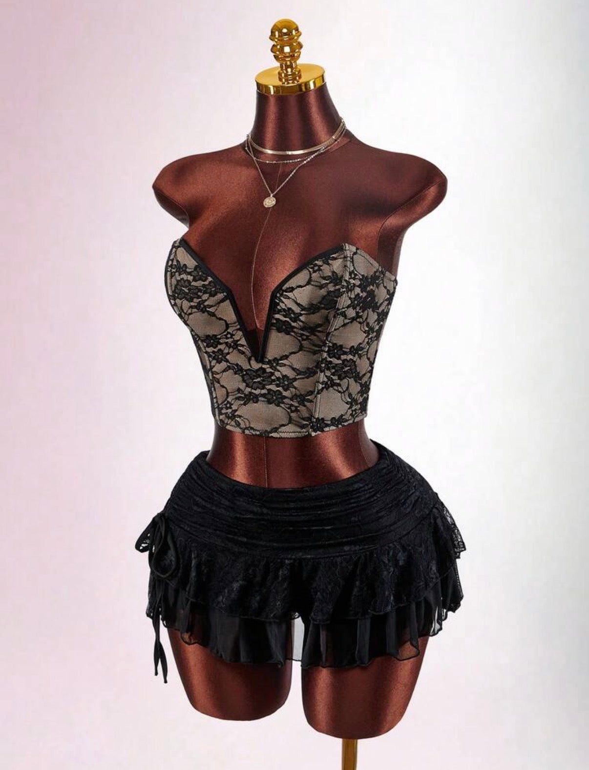 Black Lace Corset Top
