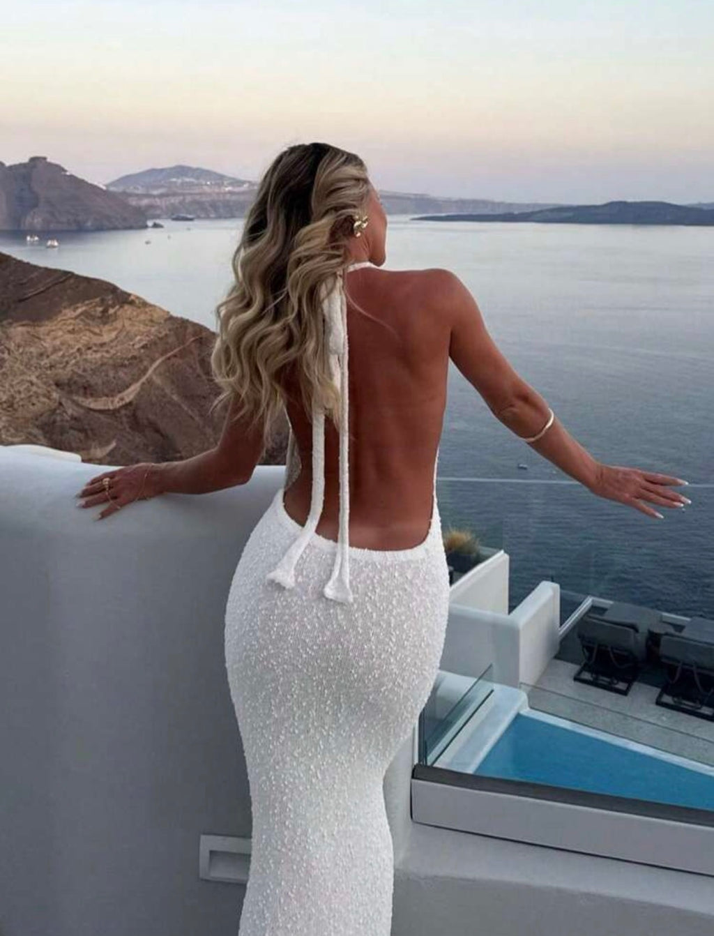 Santorini Open-Back Maxi Dress