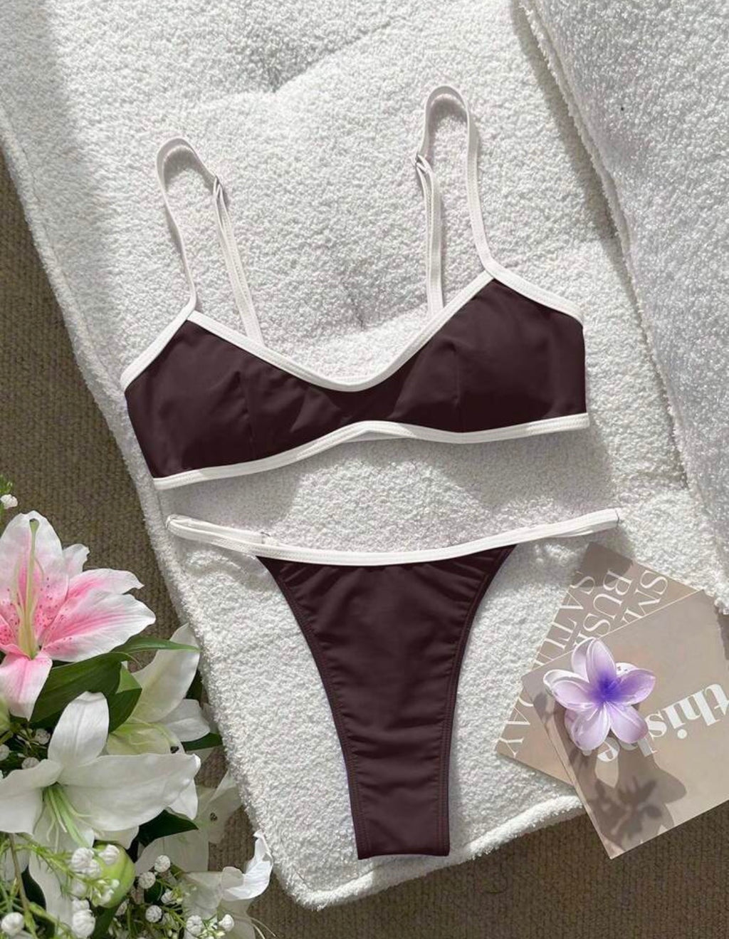 Mocha Contrast Bikini Set