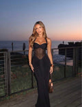 Midnight Mesh Glam Maxi Dress
