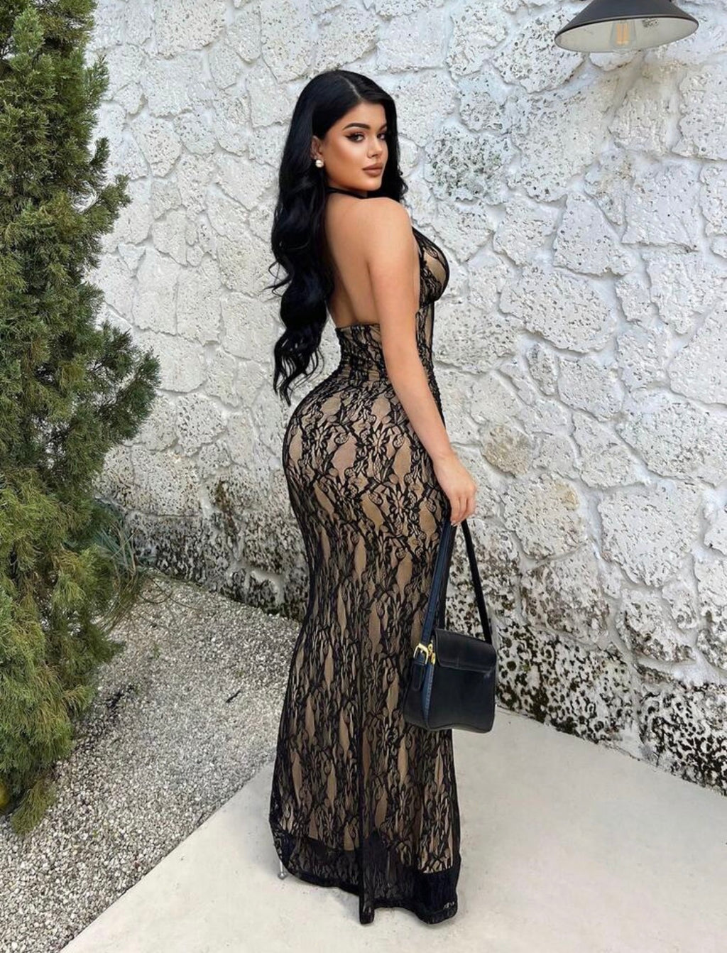Midnight Lace Mermaid Dress