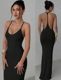 Midnight Muse Open-Back Maxi Dress