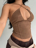 Cocoa Suede Corset Top