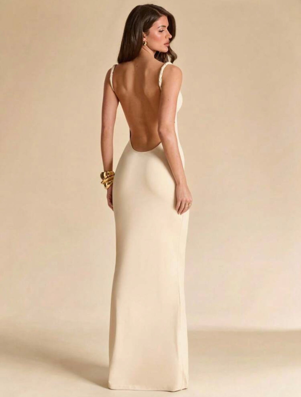 Ivory Grace Open-Back Dress