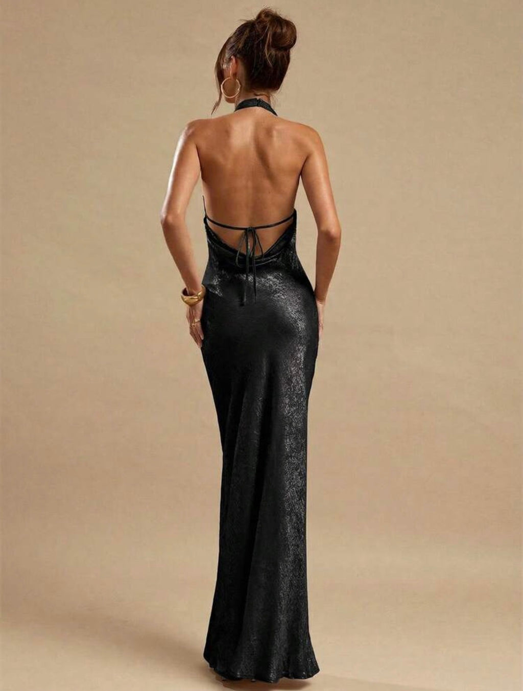 Midnight Luxe Halter Dress