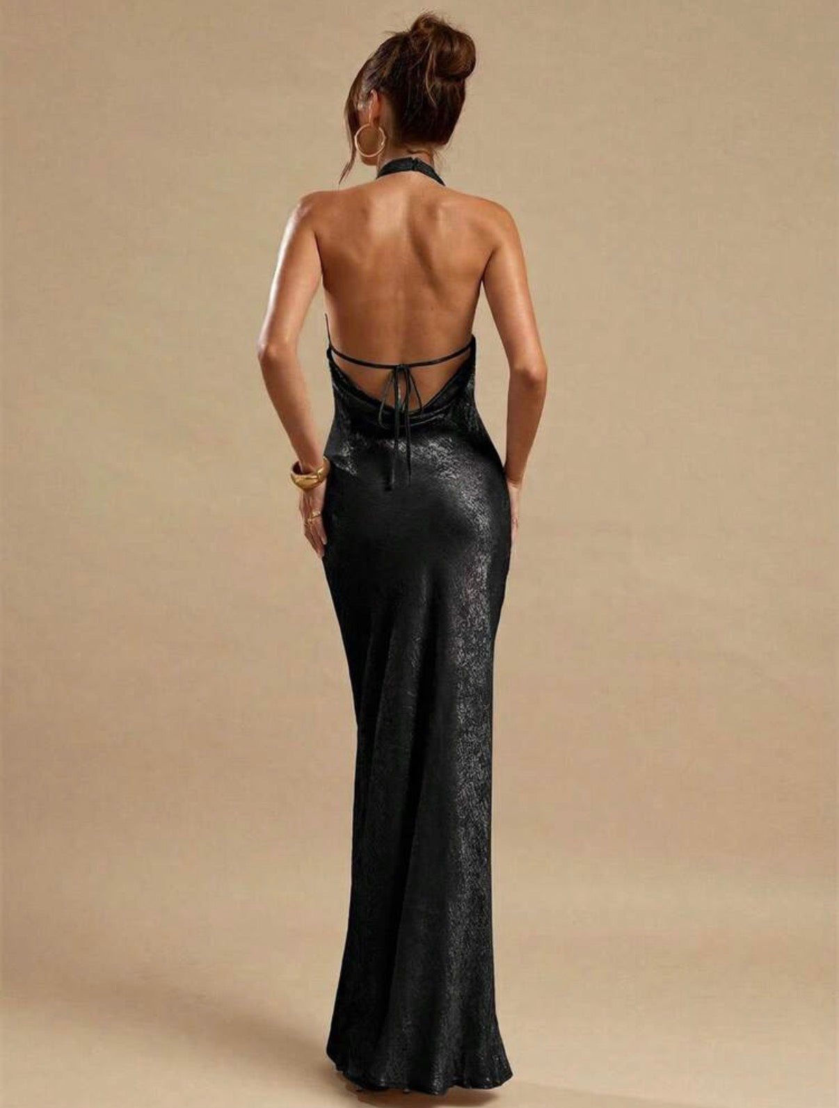 Midnight Luxe Halter Dress