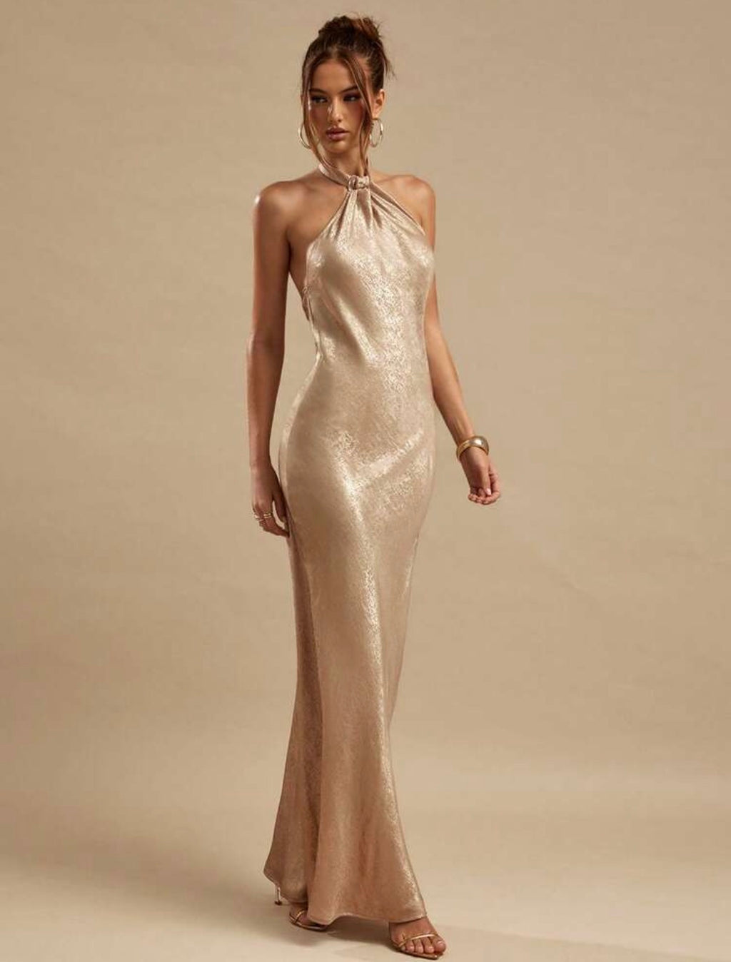 Midnight Luxe Halter Dress