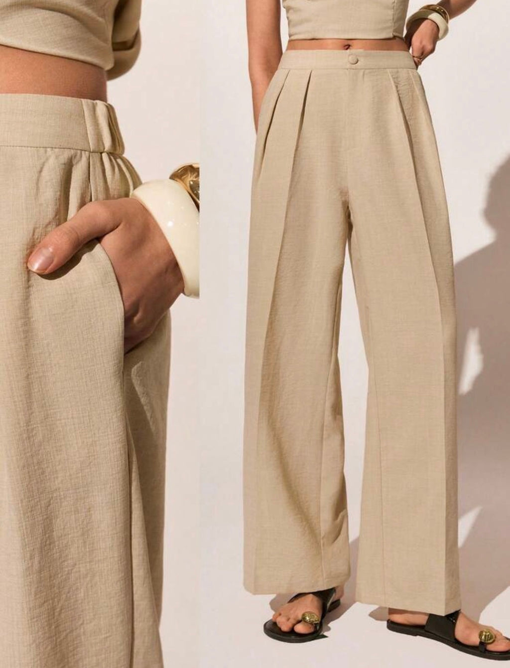 Sporty Contrast Wide-Leg Pants