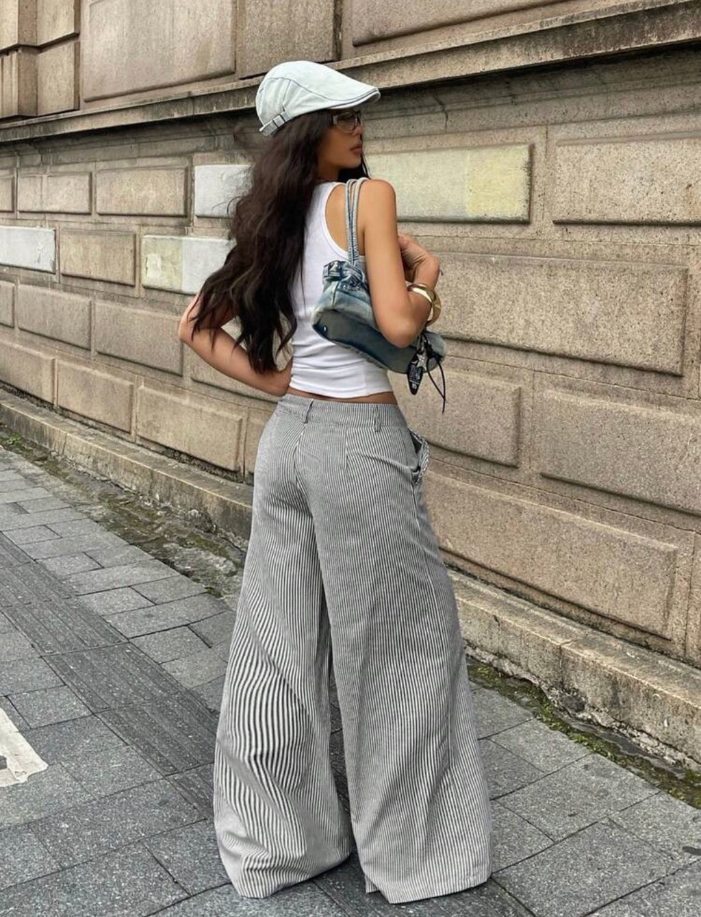 Striped Wide-Leg Pants