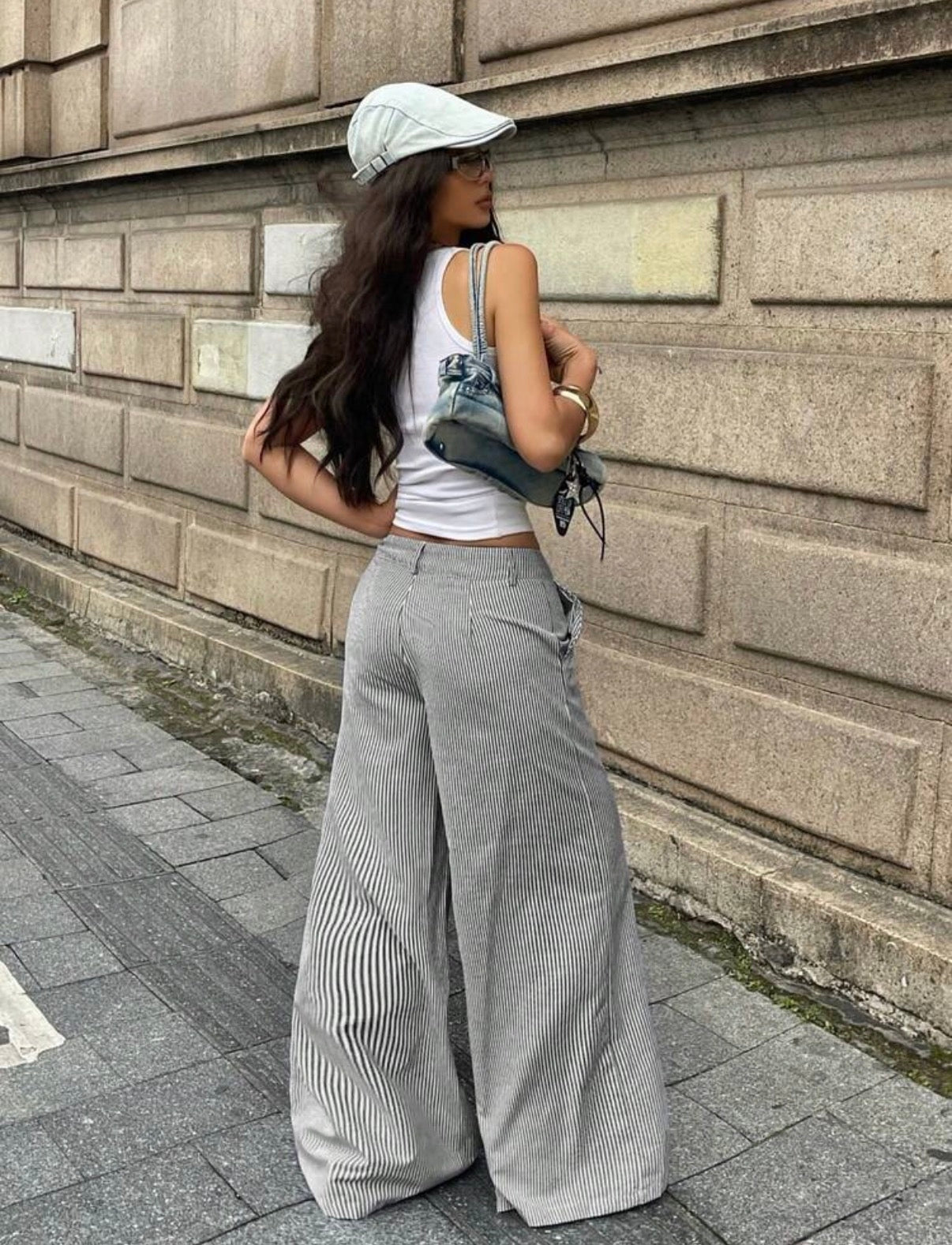 Striped Wide-Leg Pants